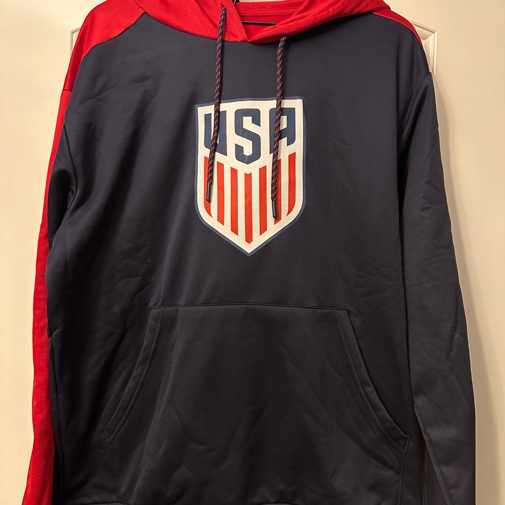 Icon Sports USA Shield Navy and Red Hoodie